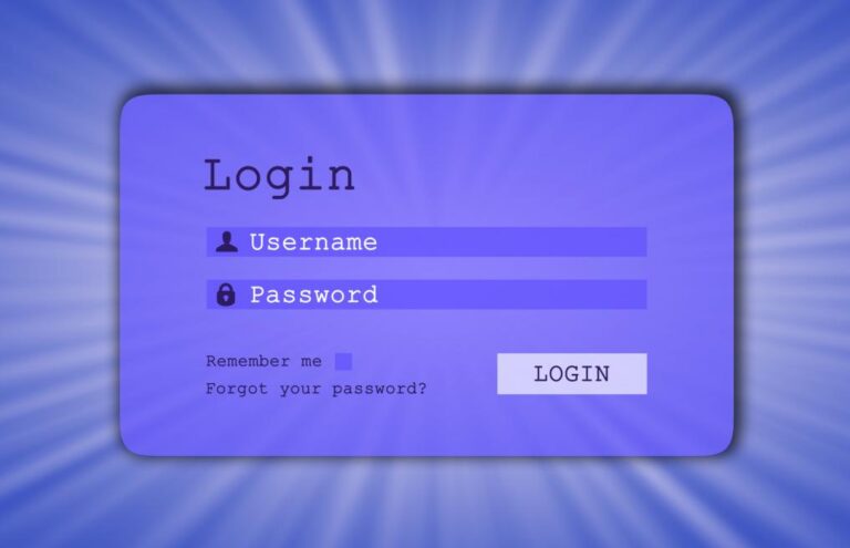 login interface username and password