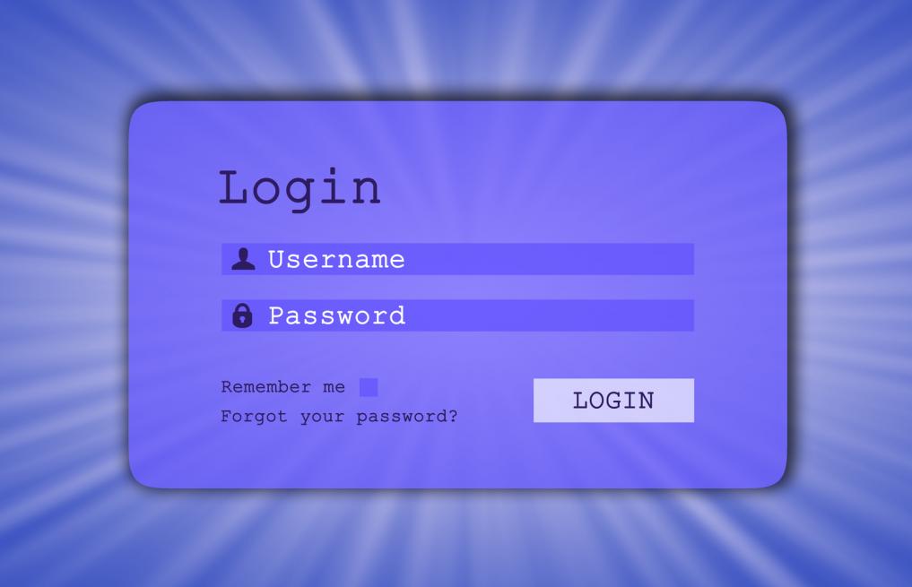 login interface username and password